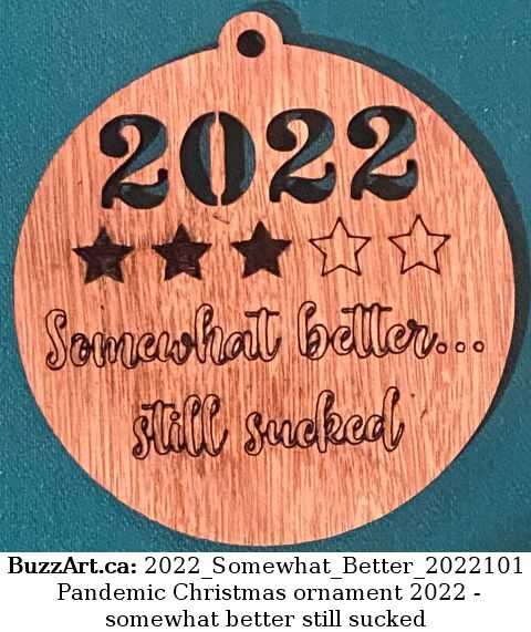 Pandemic Christmas ornament 2022 - somewhat better still sucked